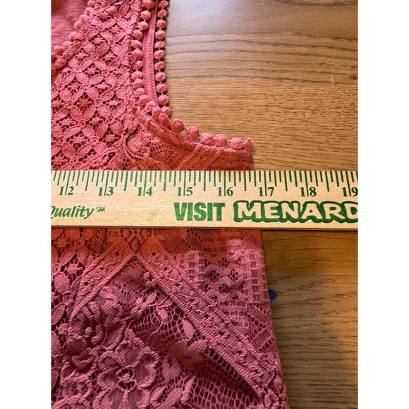 Knox Rose Blouse‎ Pullover Tank Top Crochet Lace Pattern Size Small Boho Peasant - Picture 5 of 12